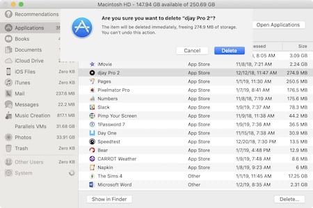 Mac pro delete an app